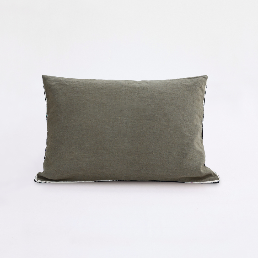 MM Linen | Linea Cushion 60 x 40cm | Olive image 2